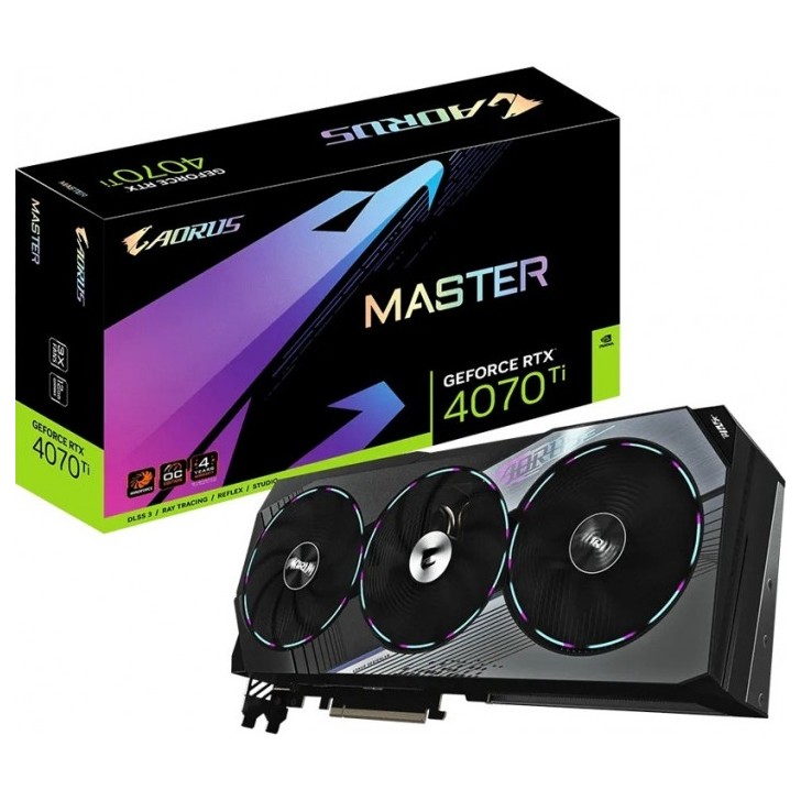 Видеокарта GIGABYTE AORUS GeForce RTX 4070 Ti MASTER 12G (GV-N407TAORUS M-12GD), Retail | Фото 1 из 8