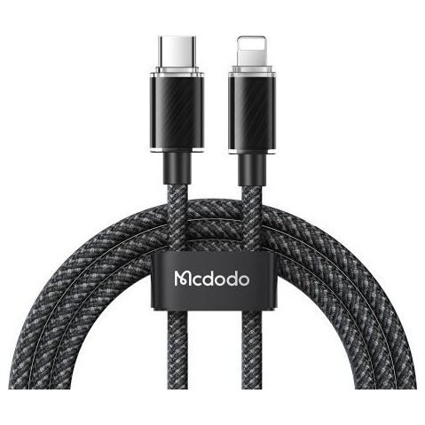Кабель McDodo Type-C to Lightning Colorfull Crystal Series 1.2 m 36W CA-3660 Черный