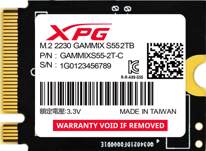 Накопитель SSD 2Tb ADATA XPG Gammix S55 (SGAMMIXS55-2T-C)