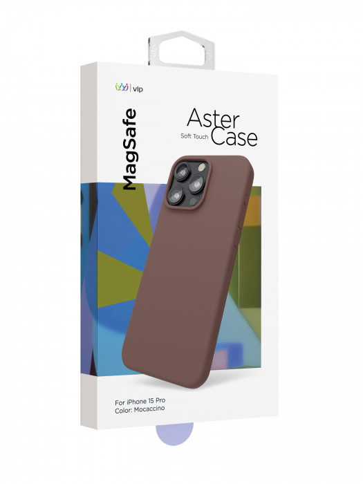 Чехол защитный VLP Aster Case с MagSafe для iPhone 15 Pro моккачино | Фото 2 из 2