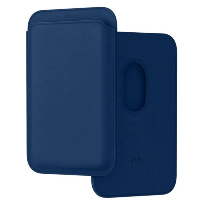 Картхолдер VLP из экокожи с MagSafe, темно-синий