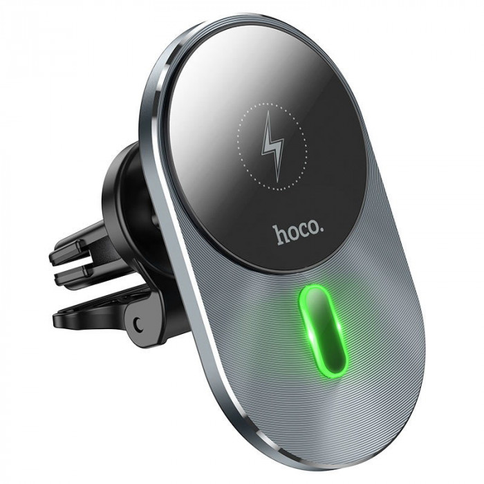 Автомобильный держатель с беспроводной зарядкой HOCO Wireless Charging CA91 Серая | Фото 1 из 2