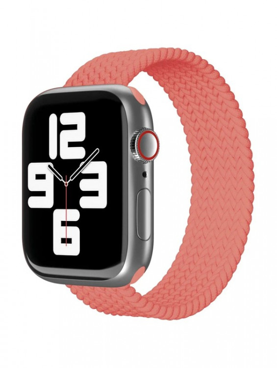 Ремешок нейлоновый плетёный VLP для Apple Watch 42/44/45 L/XL коралловый
