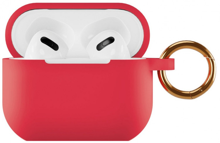 Чехол силиконовый VLP Soft Touch, с кольцом, для AirPods (3rd generation), красный