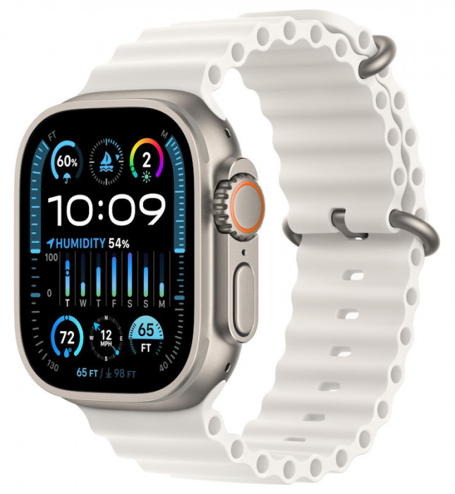 Умные часы Apple Watch Ultra 2 49mm GPS + Cellular Titanium Case with White/Black Ocean Band | Фото 1 из 3