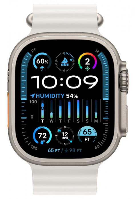 Умные часы Apple Watch Ultra 2 49mm GPS + Cellular Titanium Case with White/Black Ocean Band | Фото 2 из 3