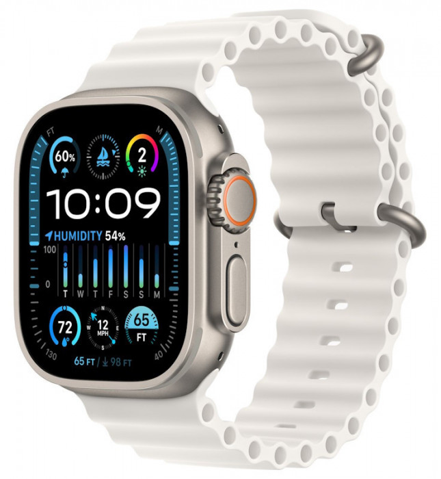 Умные часы Apple Watch Ultra 2 49mm GPS + Cellular Titanium Case with White/Black Ocean Band | Фото 3 из 3
