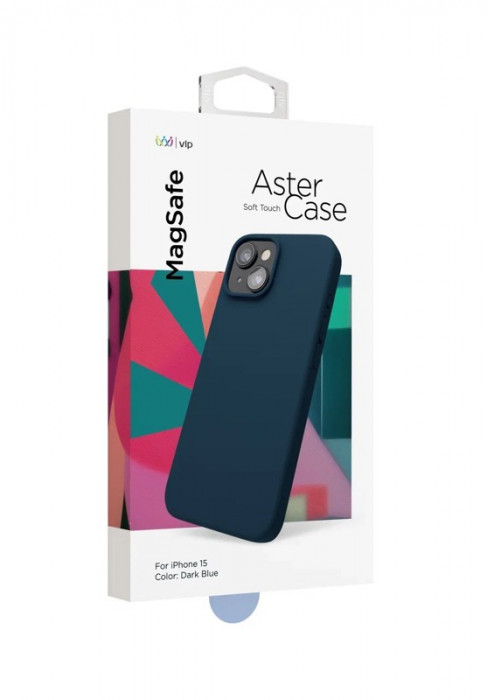 Чехол защитный VLP Aster Case с MagSafe для iPhone 15 темно-синий | Фото 3 из 4