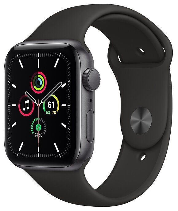 Умные часы Apple Watch SE GPS 44mm Aluminum Case with Sport Band Серый космос/черный