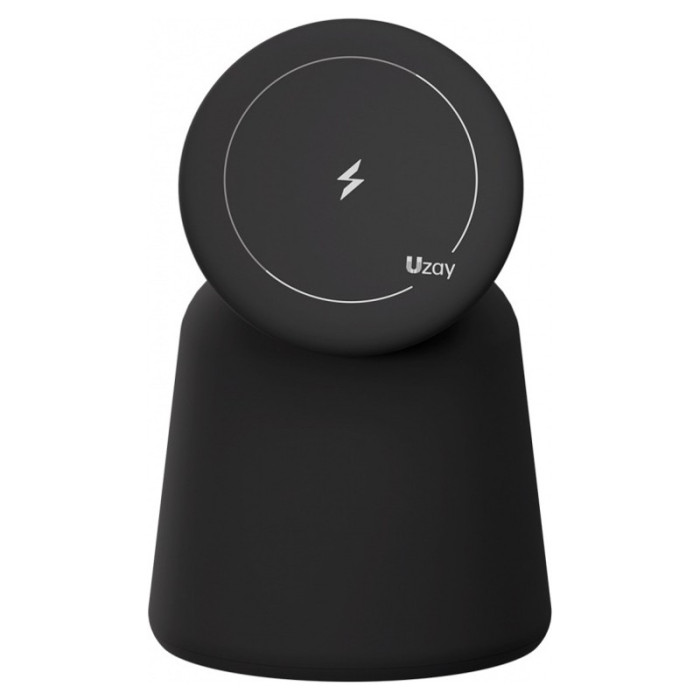 Беспроводное зарядное устройство Uzay Drum Charger 2in1, черный