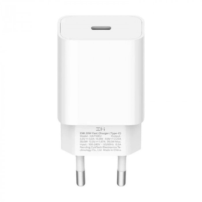 Зарядное устройство Xiaomi ZMI USB Type-C Fast Charger 20W HA716EU White EU | Фото 1 из 2