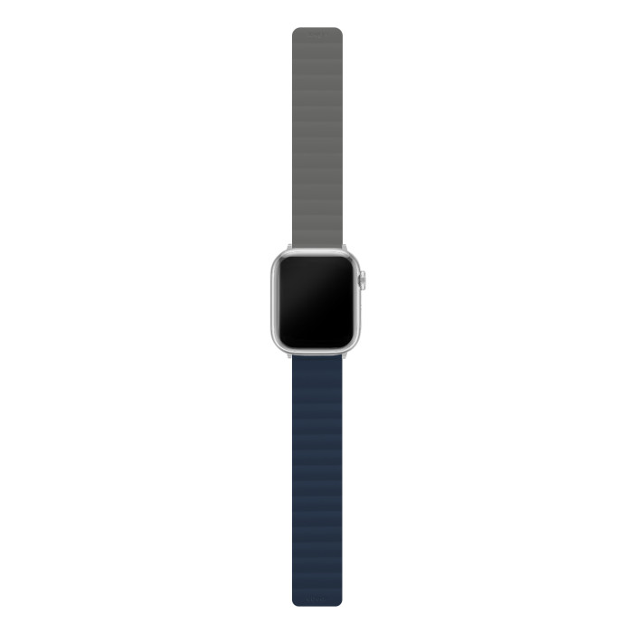 Ремешок uBear Mode для Apple Watch M/L (42, 44, 45, 49 мм), силиконовый, Синий/Серый | Фото 2 из 3