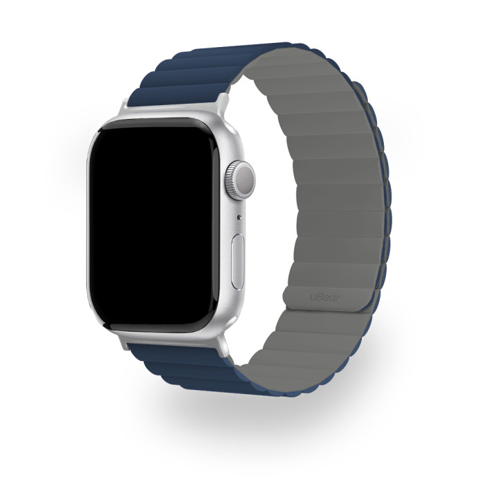 Ремешок uBear Mode для Apple Watch M/L (42, 44, 45, 49 мм), силиконовый, Синий/Серый | Фото 1 из 3