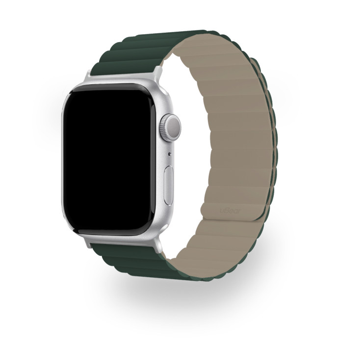 Ремешок uBear Mode для Apple Watch S/M (38, 40, 41 мм), силиконовый, Зеленый/Серый | Фото 1 из 3