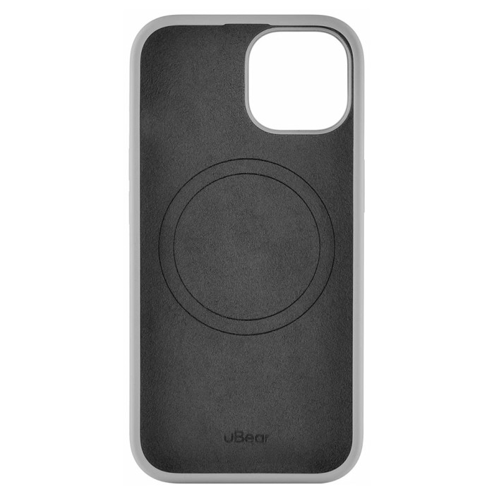 Чехол защитный uBear Touch Mag Case, iPhone 15, MagSafe, силикон, серый
