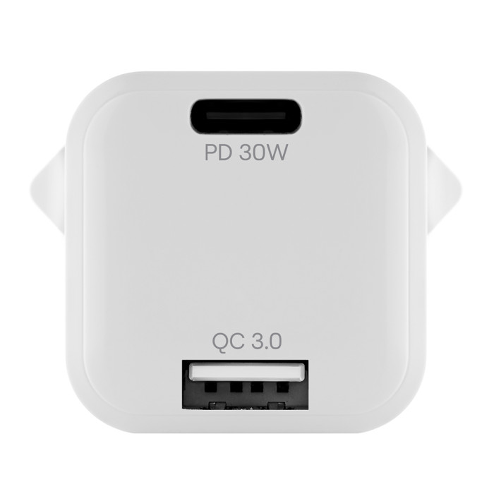 Сетевое зарядное устройство uBear Pulse Dual, GaN, 30 Вт, White | Фото 4 из 4