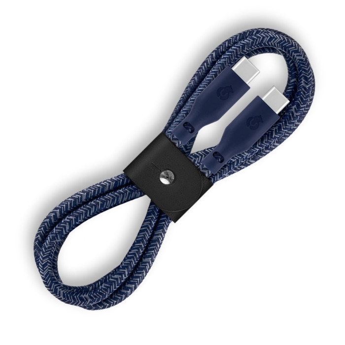 Зарядный кабель uBear Trend, USB-C|USB-С, 60Вт, 1,2м, Синий | Фото 3 из 4