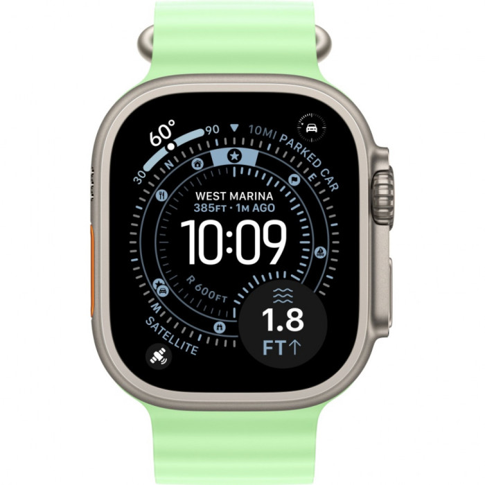 Умные часы Apple Watch Ultra 3 2025 49mm Natural Titanium Case with Neon Green Ocean Band | Фото 2 из 3