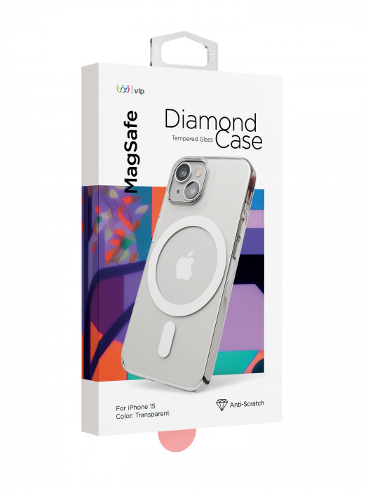 Чехол защитный VLP Diamond Case с MagSafe для iPhone 15/14 прозрачный | Фото 2 из 3