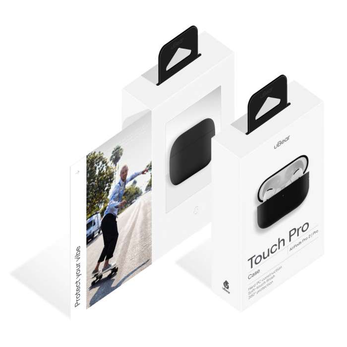 Чехол uBear для Airpods Pro 2 Touch Pro Silicone Case, 1,5 мм усиленный, Черный | Фото 5 из 5