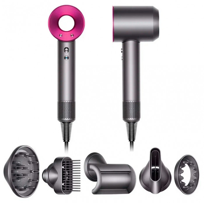 Фен Dyson Supersonic HD07 Никель/Розовый (Nikel/Fuchsia)