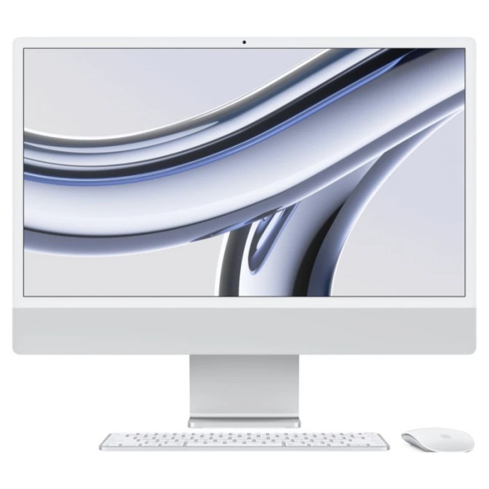 Моноблок Apple iMac 24" 2024 Retina 4,5K, M4 MWUU3 (10-core CPU, 16/256GB, 16-core GPU) Серебристый (Silver)
