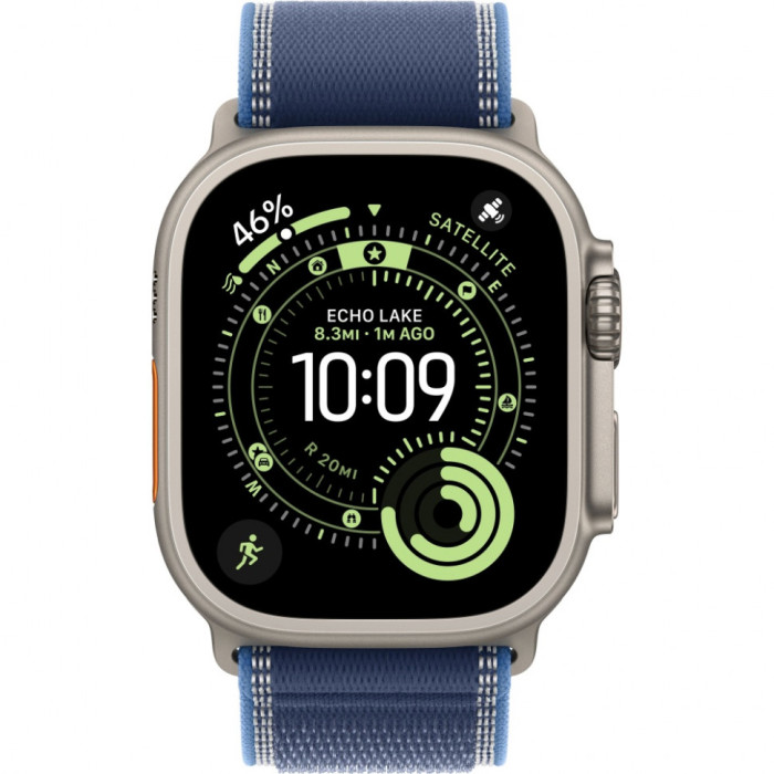 Умные часы Apple Watch Ultra 3 2025 49mm Natural Titanium Case with Blue/Bright Blue Trail Loop | Фото 2 из 3