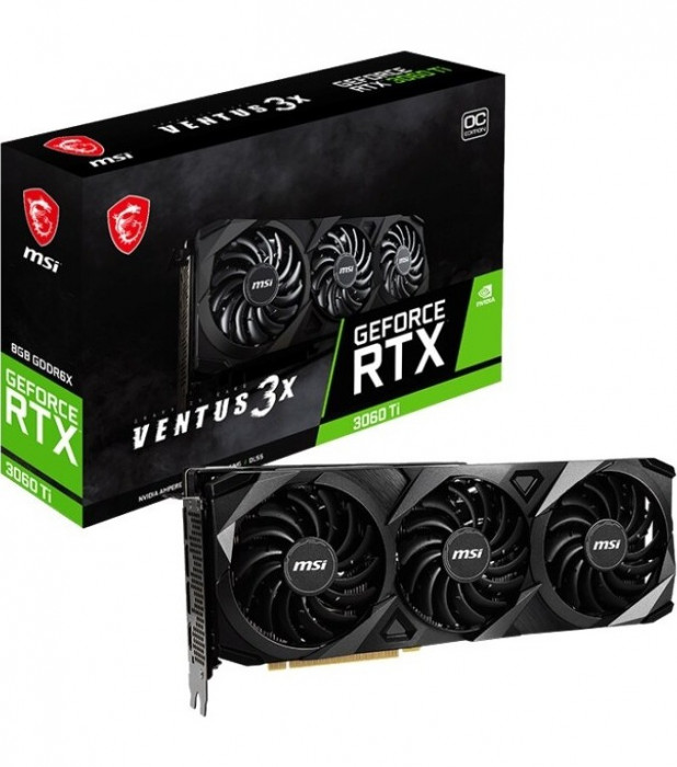 Видеокарта MSI GeForce RTX 3060 Ti VENTUS 3X 8GD6X OC, Retail | Фото 1 из 8