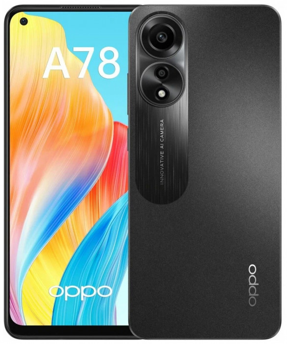 Смартфон Oppo A78 8/256GB Дымчатый черный (Mist Black)