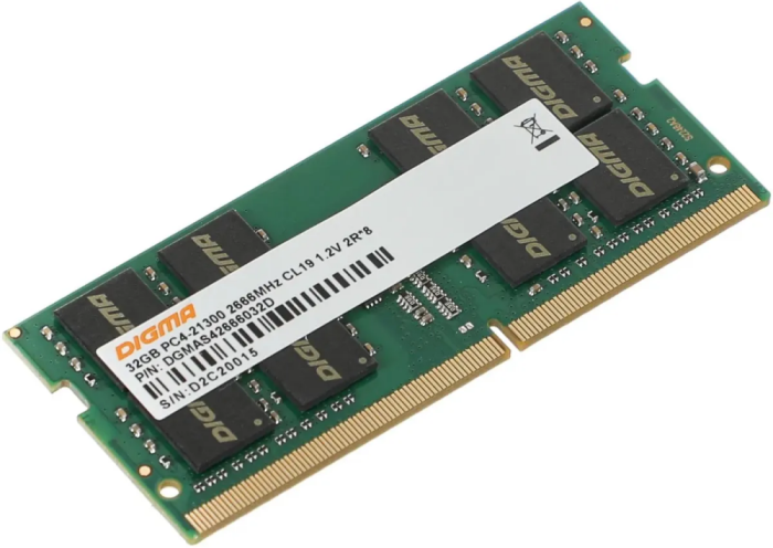 Оперативная память 32Gb DDR4 2666MHz Digma SO-DIMM (DGMAS42666032D)