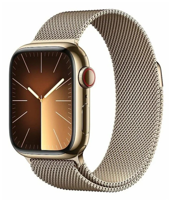 Умные часы Apple Watch Series 9 41mm Stainless Steel Case Milanese Loop Gold | Фото 1 из 4